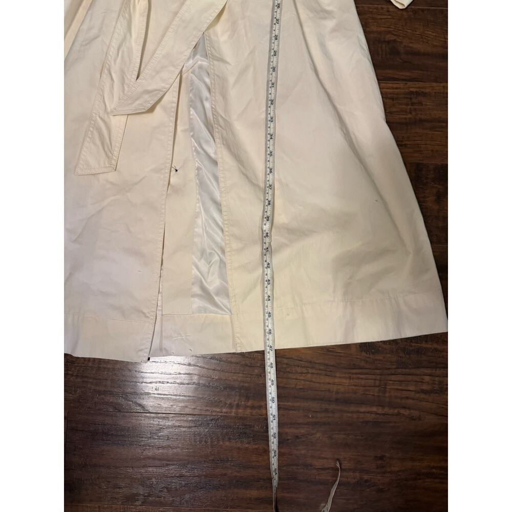 MNG Mango Trench Belted coat Womens Ivory Double Breasted Classic Sz:L - Picture 8 of 9